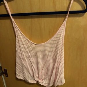 Striped pink and white tank